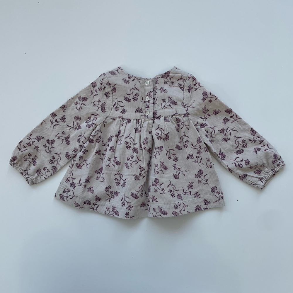 Baby Gap Baby Girl Cream Corduroy Red Floral Tops LOT OF TWO Size 6-12 Months - Picture 3 of 10
